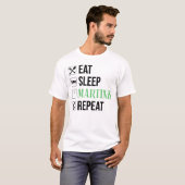 T-shirt Manger. Dormir. Martinis. Répéter. (Devant entier)