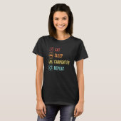 T-shirt Manger Dormir Menuiserie Répéter Charpentier Bois (Devant entier)
