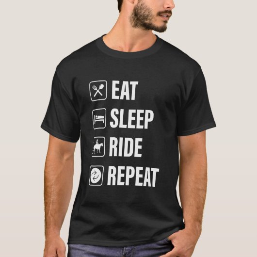 T-shirt Manger Dormir Monter à Cheval Répéter, Aimer Monte (Devant)