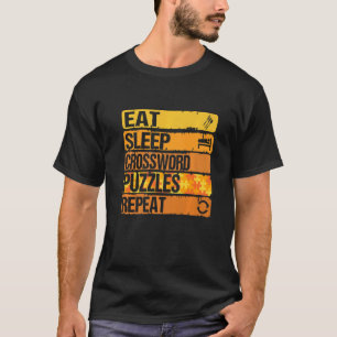 T-shirt Manger Dormir Mots Croisés Répéter Puzzles Cool re