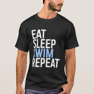 T-shirt Manger Dormir Nager Répéter Gif Nageur
