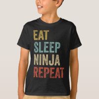Manger Dormir Ninja Répéter Drôle Karaté Tenue Nin