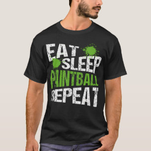 T-shirt Manger Dormir Paintball Drôle