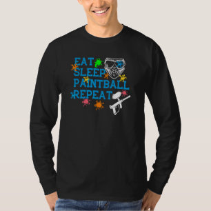 T-shirt Manger Dormir Paintball Répéter Peintre au Pistole
