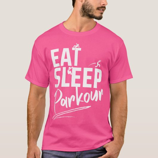 T-shirt Manger Dormir Parkour Répéter Parkour (Devant)