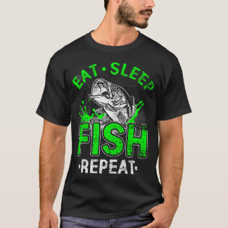 T-shirt Manger Dormir Pêche Répéter