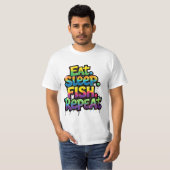 T-shirt Manger Dormir Pêche Répéter Arc-en-ciel Graffiti (Devant entier)