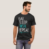 T-shirt Manger Dormir Pêche Répéter Garçons de pêche (Devant entier)
