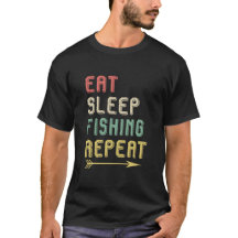 MANGER DORMIR PÊCHE RÉPÉTER VINTAGE RÉTRO PÊCHE