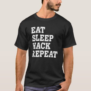 T-shirt Manger Dormir Pirater Répéter Sarcastique