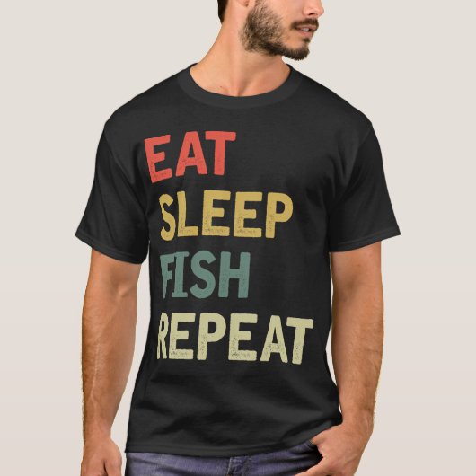 T-shirt Manger dormir poisson répéter (Devant)