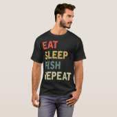 T-shirt Manger dormir poisson répéter (Devant entier)