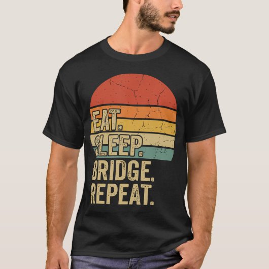 T-shirt Manger Dormir Pont Répéter Carte (Devant)