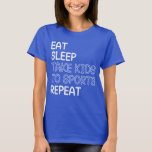 T-shirt Manger Dormir Prendre les enfants au sport Répéter<br><div class="desc">Ce design "Mange Sleep Take Kids To Sports Repeat Funny Mom's Saying" est adapté à l'usure quotidienne. Parfait pour une soirée amusante entre amis ou une journée décontractée. Portez-le pour transmettre de l'énergie positive à ceux qui vous entourent. Fait un grand cadeau. Un cadeau parfait pour vous, votre famille, maman,...</div>