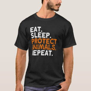 T-shirt Manger Dormir Protéger les animaux Répéter Zoo Ani
