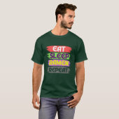 T-shirt manger dormir ramen répéter (Devant entier)