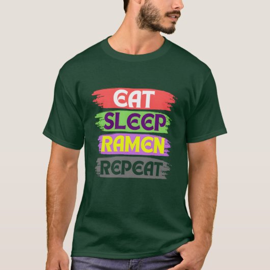 T-shirt manger dormir ramen répéter (Devant)