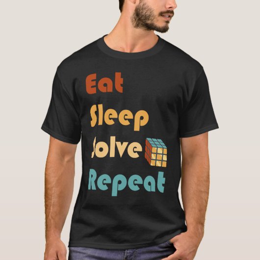 T-shirt Manger Dormir Résoudre Répéter Résoudre Cube Puzz (Devant)