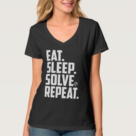 T-shirt Manger Dormir Résoudre Répéter Vitesse Cube Cube C (Devant)