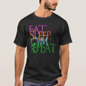 T-shirt Manger. Dormir. Salle de sport. Répéter. exercice  (Devant)