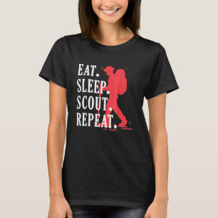 T-shirt Manger Dormir Scout Répéter Vintage Unique Scoutis