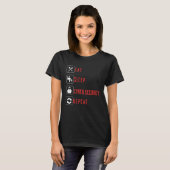 T-shirt Manger Dormir Sécurité Informatique Répéter et Pro (Devant entier)