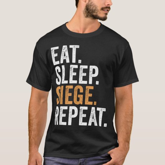 T-shirt Manger Dormir Siège Répéter Drôle (Devant)