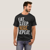 T-shirt Manger Dormir Siège Répéter Drôle (Devant entier)