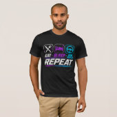 T-shirt Manger dormir sim course répéter pour les fans de (Devant entier)