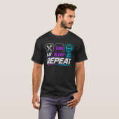 T-shirt Manger dormir sim course répéter pour les fans de (Devant entier)