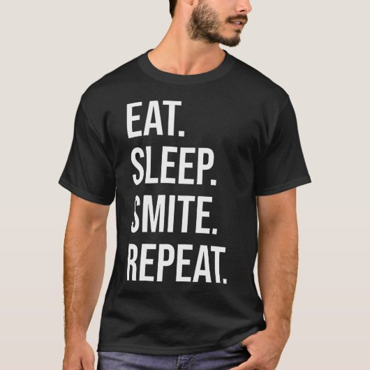 T-shirt Manger Dormir Smite Répéter Drôle Rpg Jeu De Rôle (Devant)