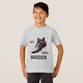 T-shirt Manger. Dormir. Soccer. Démarrage Urbain De Footba (Devant entier)