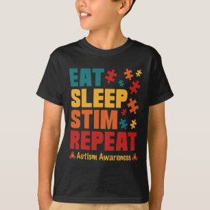 T-shirt Manger Dormir Stim Répéter Stimming Sensibilisatio