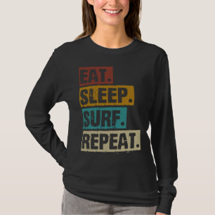 T-shirt Manger Dormir Surf Répéter Rétro Vintage Surfing