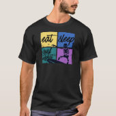 T-shirt Manger dormir surfer répéter (Devant)