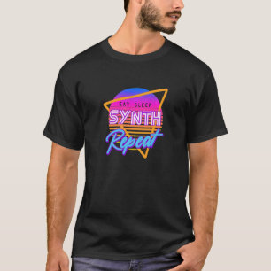 T-shirt Manger Dormir Synth Répéter Musicien DJ Synthéti
