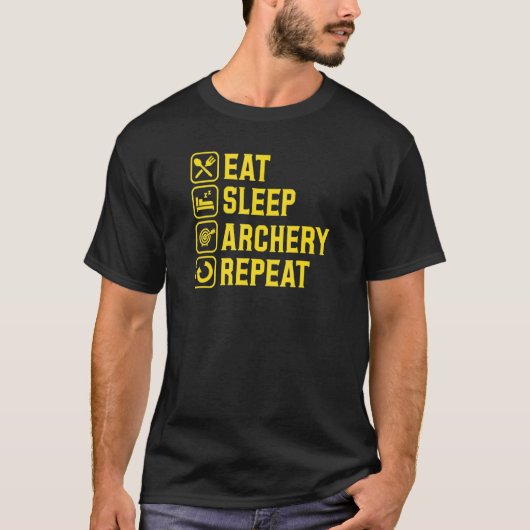 T-shirt Manger Dormir Tir à l'arc Répéter Simple Minimalis (Devant)