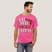 T-shirt Manger Dormir Tirer Répéter Tirer des Armes à Feu (Devant entier)
