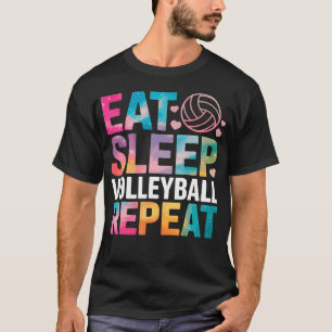 T-shirt Manger Dormir Volleyball Répéter Joueurs Entraîneu