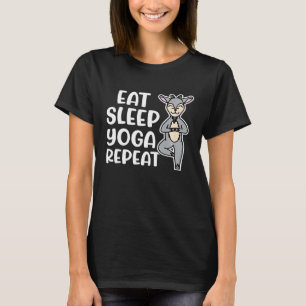 T-shirt Manger Dormir Yoga Répéter Chèvre Yoga Fitness Mig