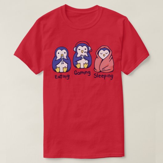 T-shirt Manger du pingouin couché (Design devant)
