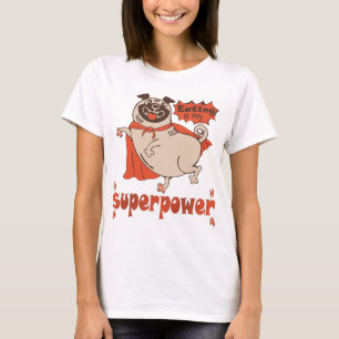 T-shirt Manger est mon super-puissance rouge carlin style 