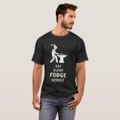 T-shirt Manger Forge de sommeil Répéter (Devant entier)