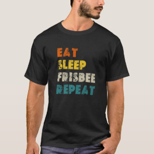 T-shirt Manger Frisbee du sommeil Répéter Frisbee Vintage