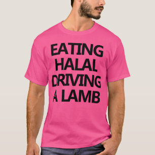 T-shirt manger halal conduisant un agneau rétro