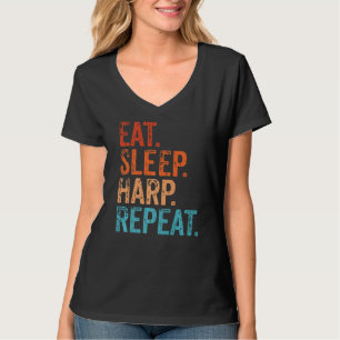 T-shirt Manger Harpe de sommeil Répéter Harpist Harp Lecte