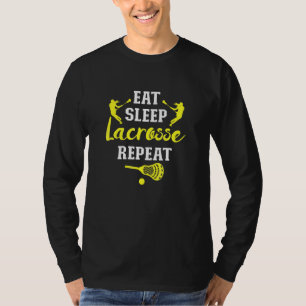 T-shirt Manger Lacrosse de sommeil Répéter Lacrosse Lecteu