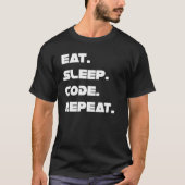T-shirt Manger Le Code De Veille Répéter En Direct Un Coda (Devant)