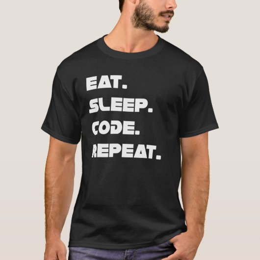 T-shirt Manger Le Code De Veille Répéter En Direct Un Coda (Devant)