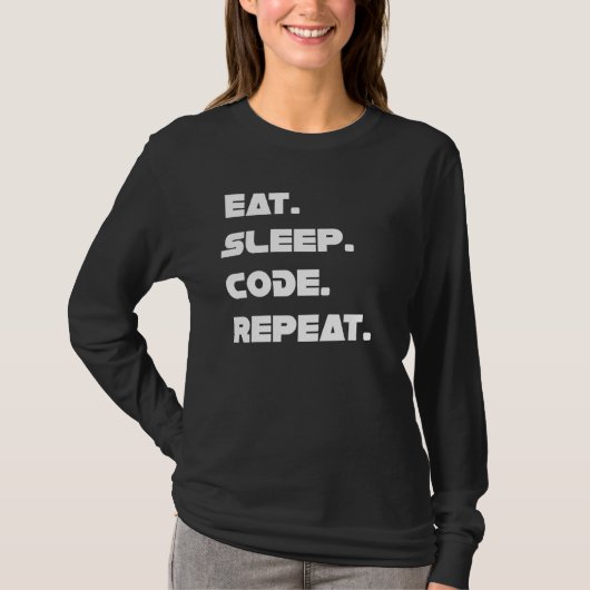 T-shirt Manger Le Code De Veille Répéter En Direct Un Coda (Devant)
